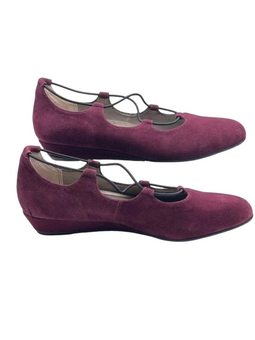 RTL ARRAY Echo Wedge Slip-On Ballet Shoes - Wine Suede Leather- Size 7.5 - Picture 5 of 14